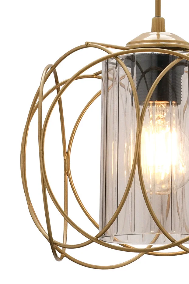 Olympicum Model Füme Mika Camlı Eskitme Salon, Mutfak, Oturma Odası Sarkıt Avize Aydınlatma